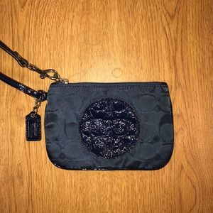 Like New Navy Blue Coach Wristlet